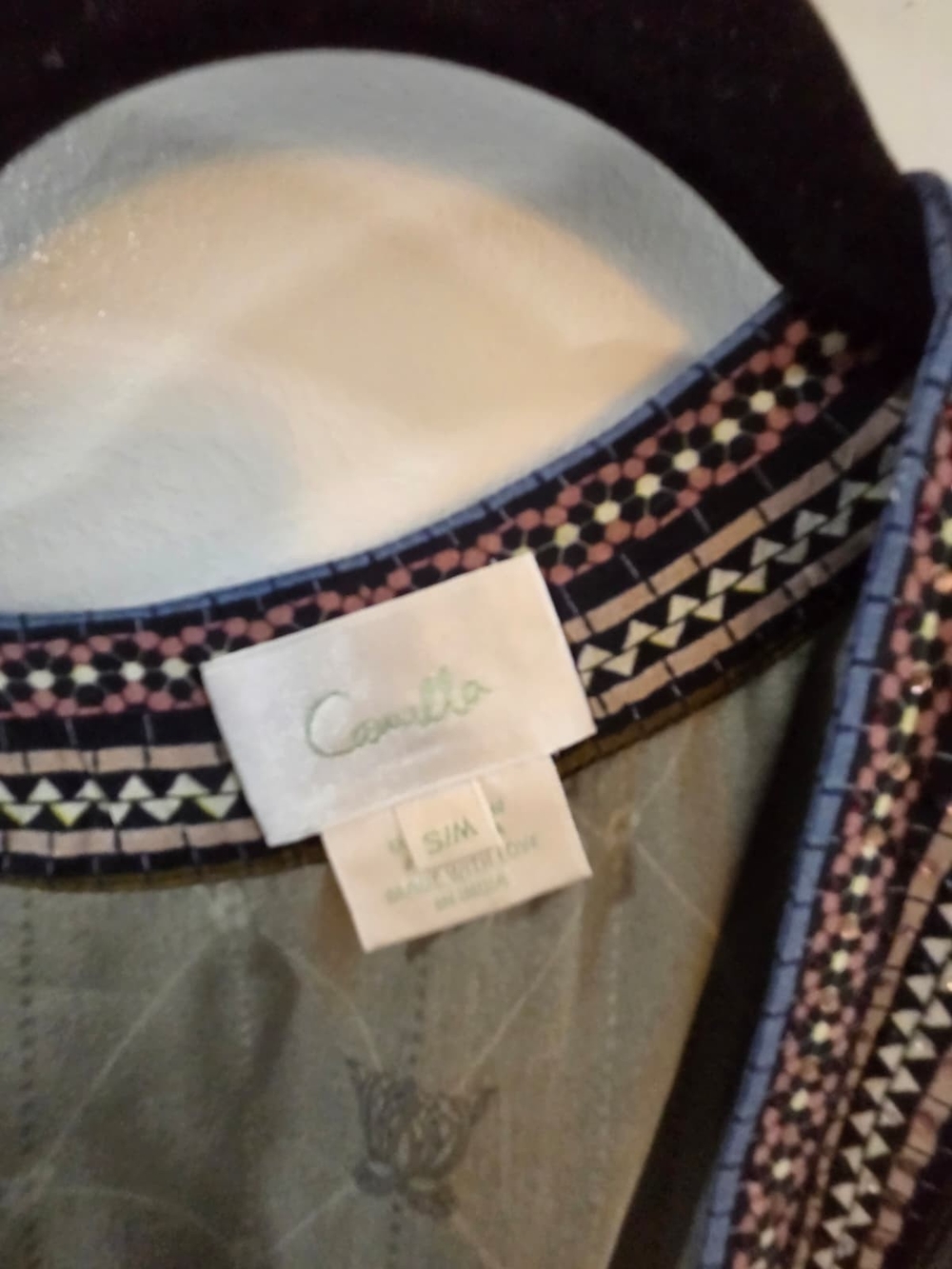 Camilla Olive Green Floral Trimmed Kimono - Picture 5 of 8